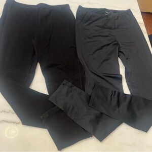 Lot Of 2 Stretchy Womens Black Leggings Comfy Size Medium